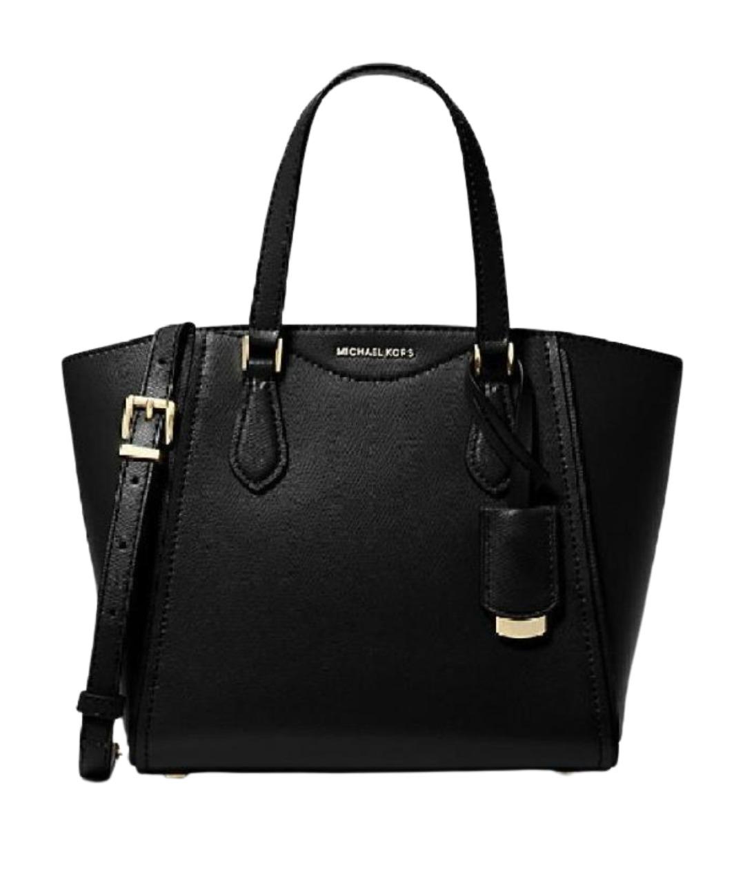 MICHAEL KORS Черная кожаная сумка с короткими ручками, фото 1