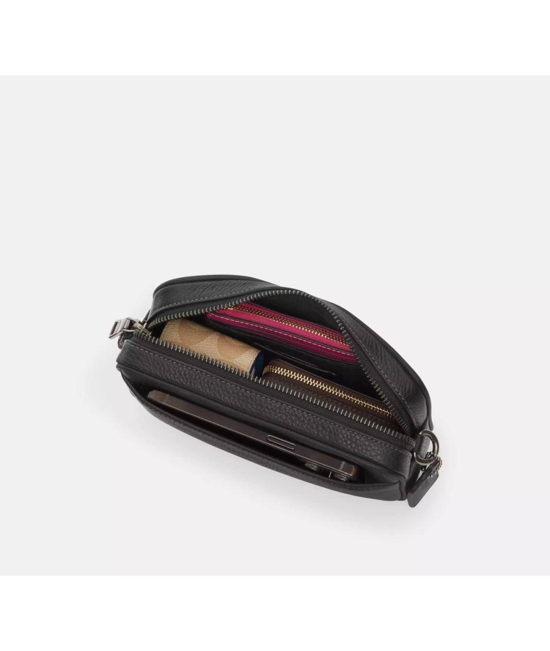 COACH Черная кожаная сумка на плечо, фото 6