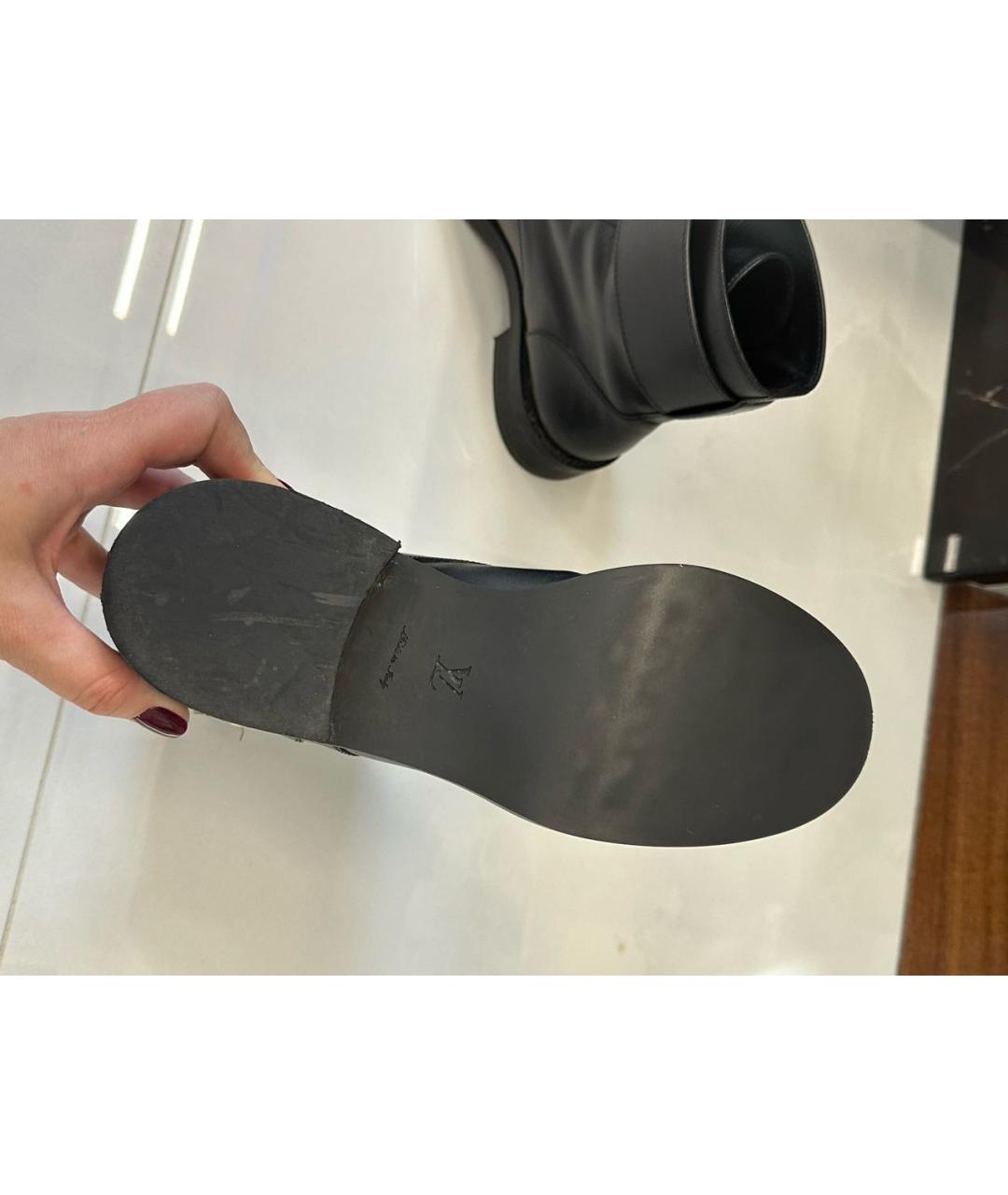 LOUIS VUITTON Черные кожаные ботинки, фото 7