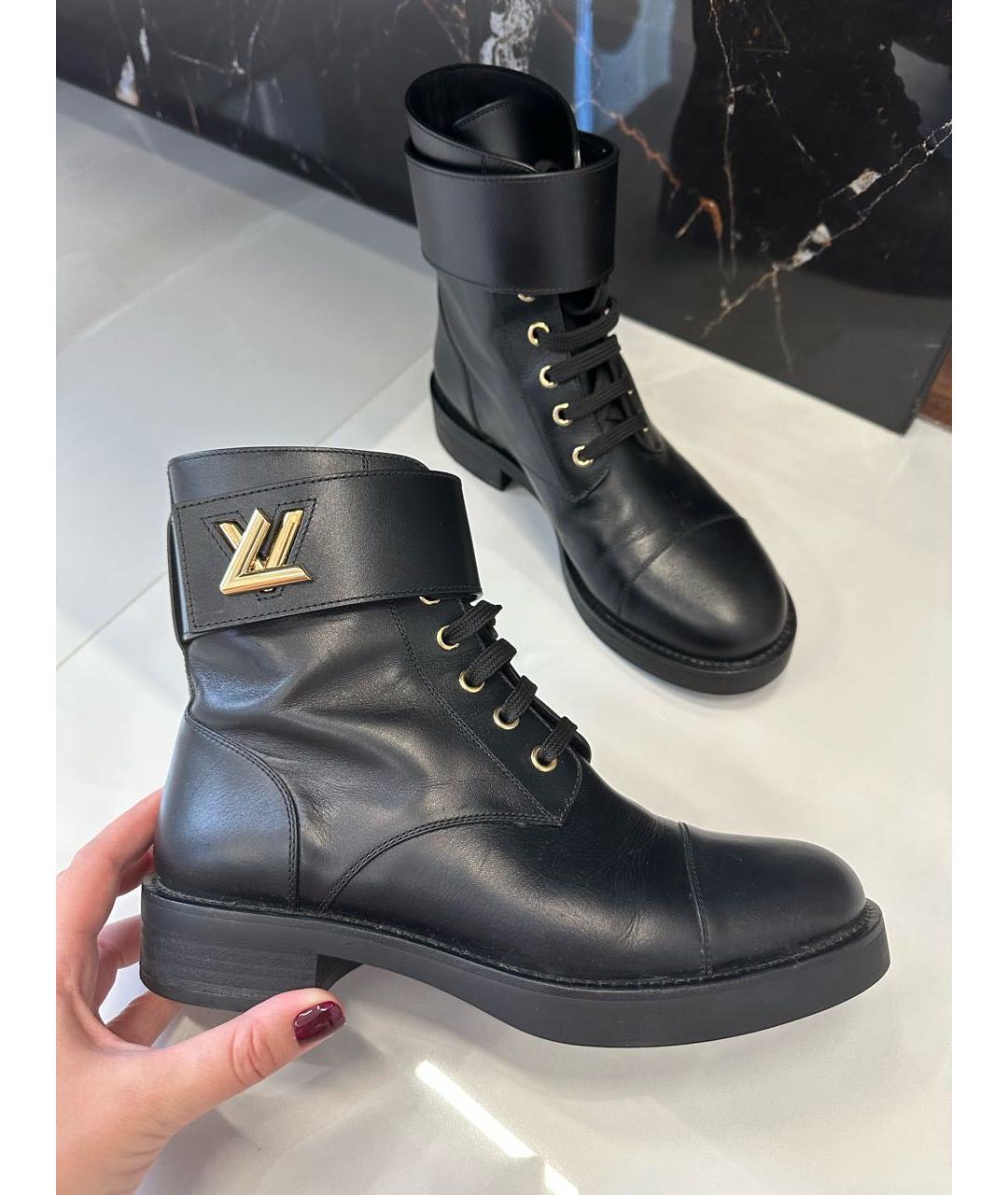 LOUIS VUITTON Черные кожаные ботинки, фото 9