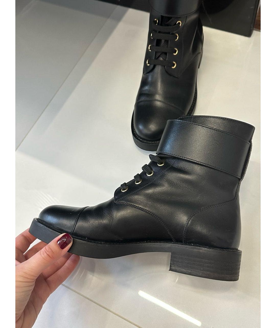 LOUIS VUITTON Черные кожаные ботинки, фото 4