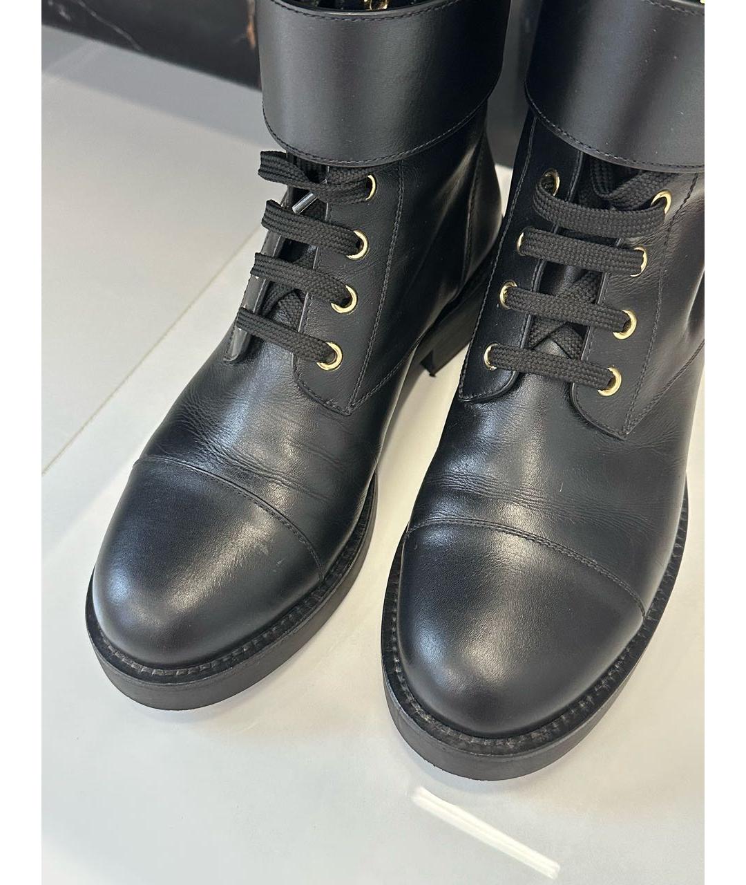 LOUIS VUITTON Черные кожаные ботинки, фото 2