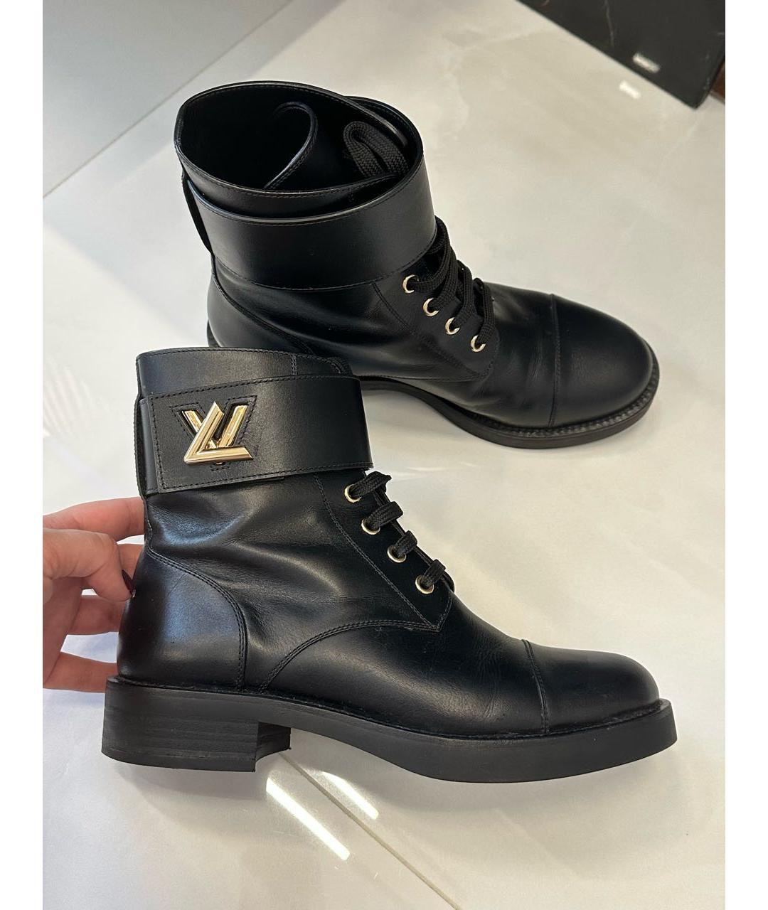 LOUIS VUITTON Черные кожаные ботинки, фото 6