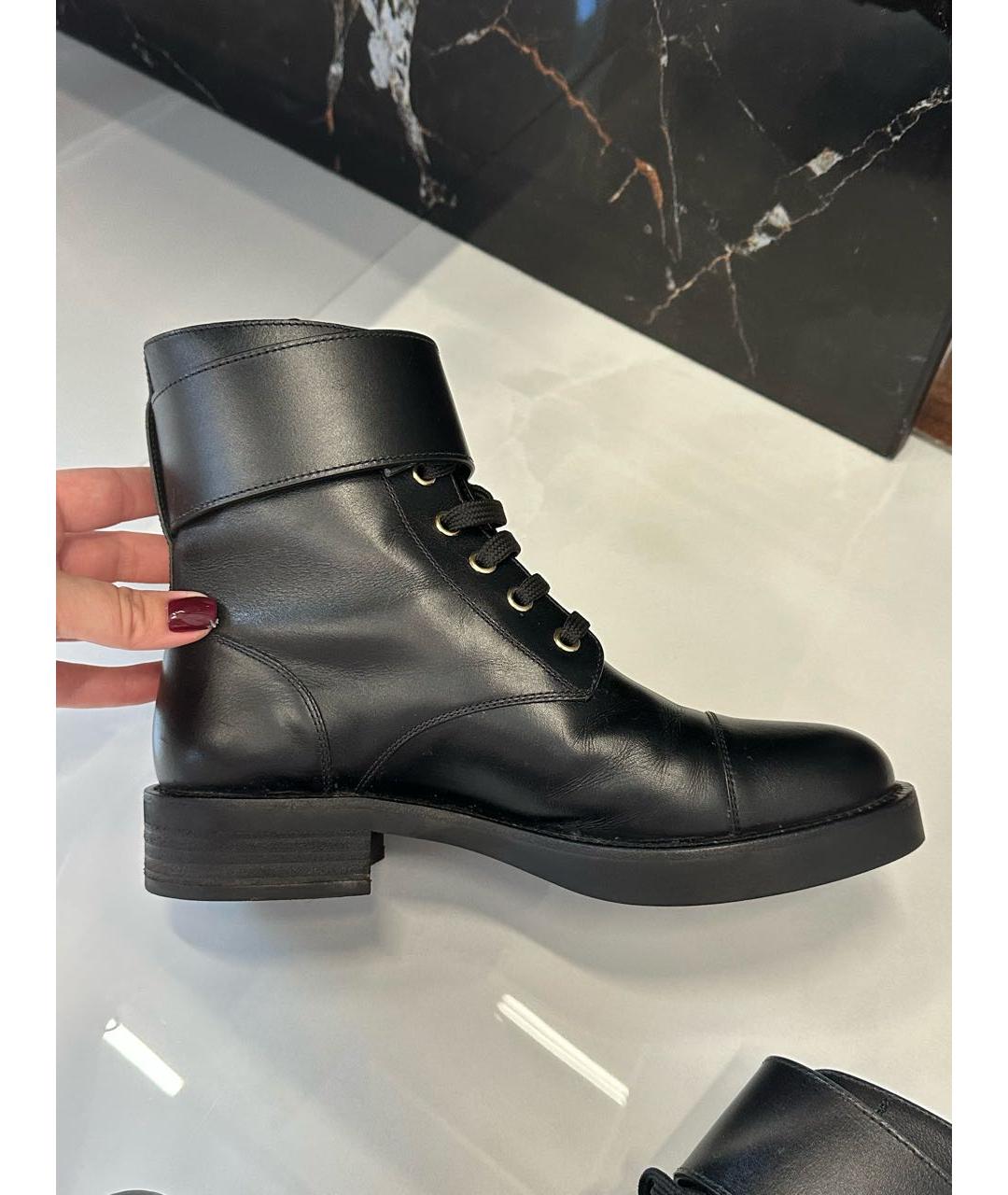 LOUIS VUITTON Черные кожаные ботинки, фото 5