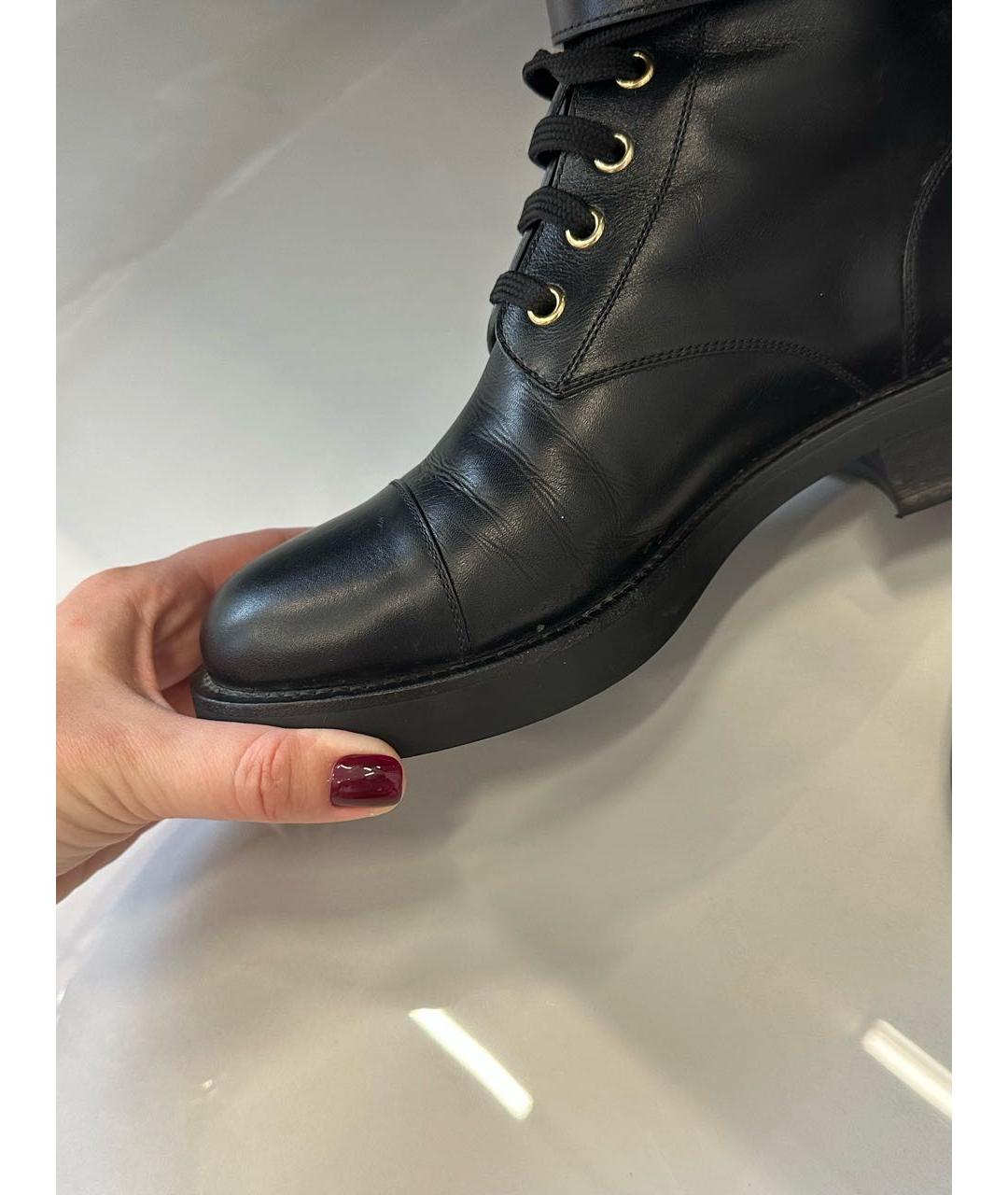 LOUIS VUITTON Черные кожаные ботинки, фото 3