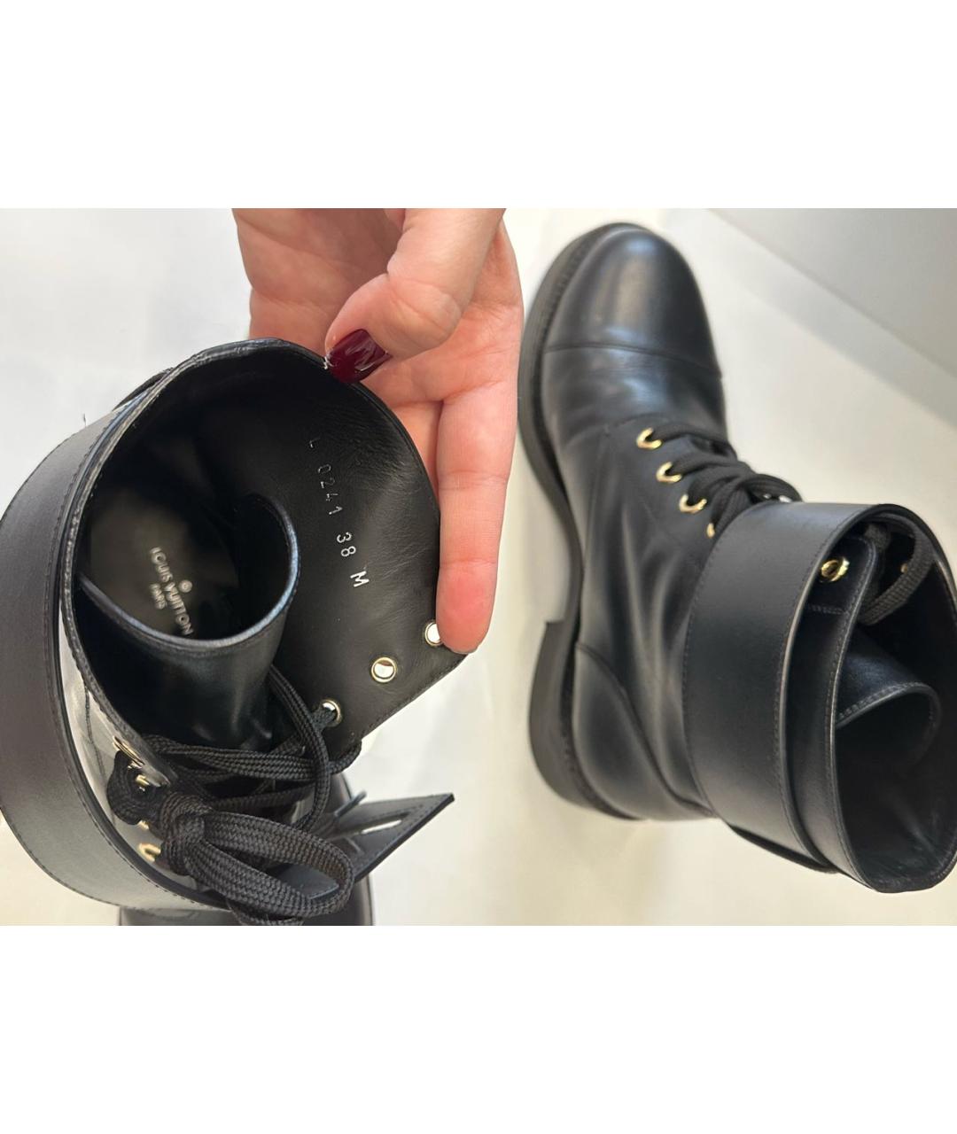 LOUIS VUITTON Черные кожаные ботинки, фото 8