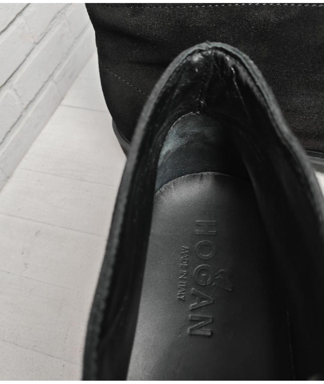 HOGAN Черные замшевые высокие ботинки, фото 5