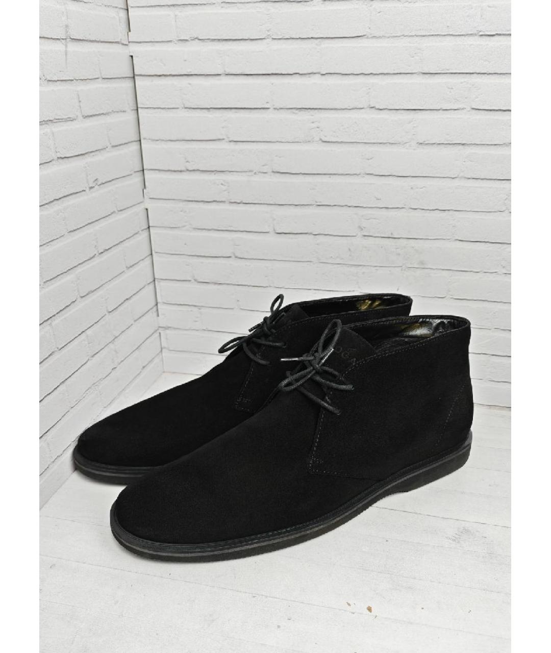 HOGAN Черные замшевые высокие ботинки, фото 2