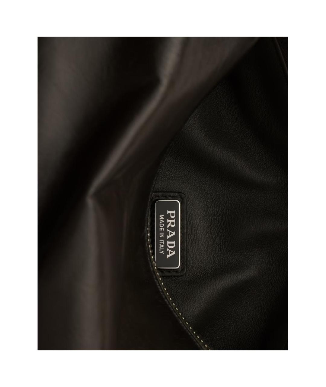 PRADA Черная кожаная сумка на плечо, фото 5