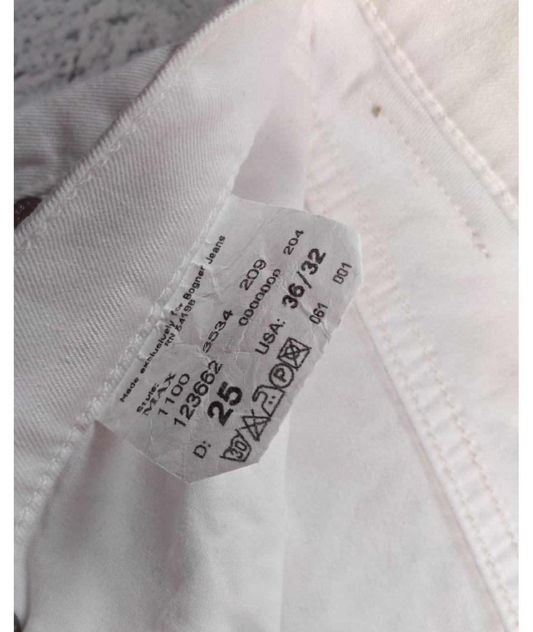 BOGNER Белые хлопковые прямые джинсы, фото 6