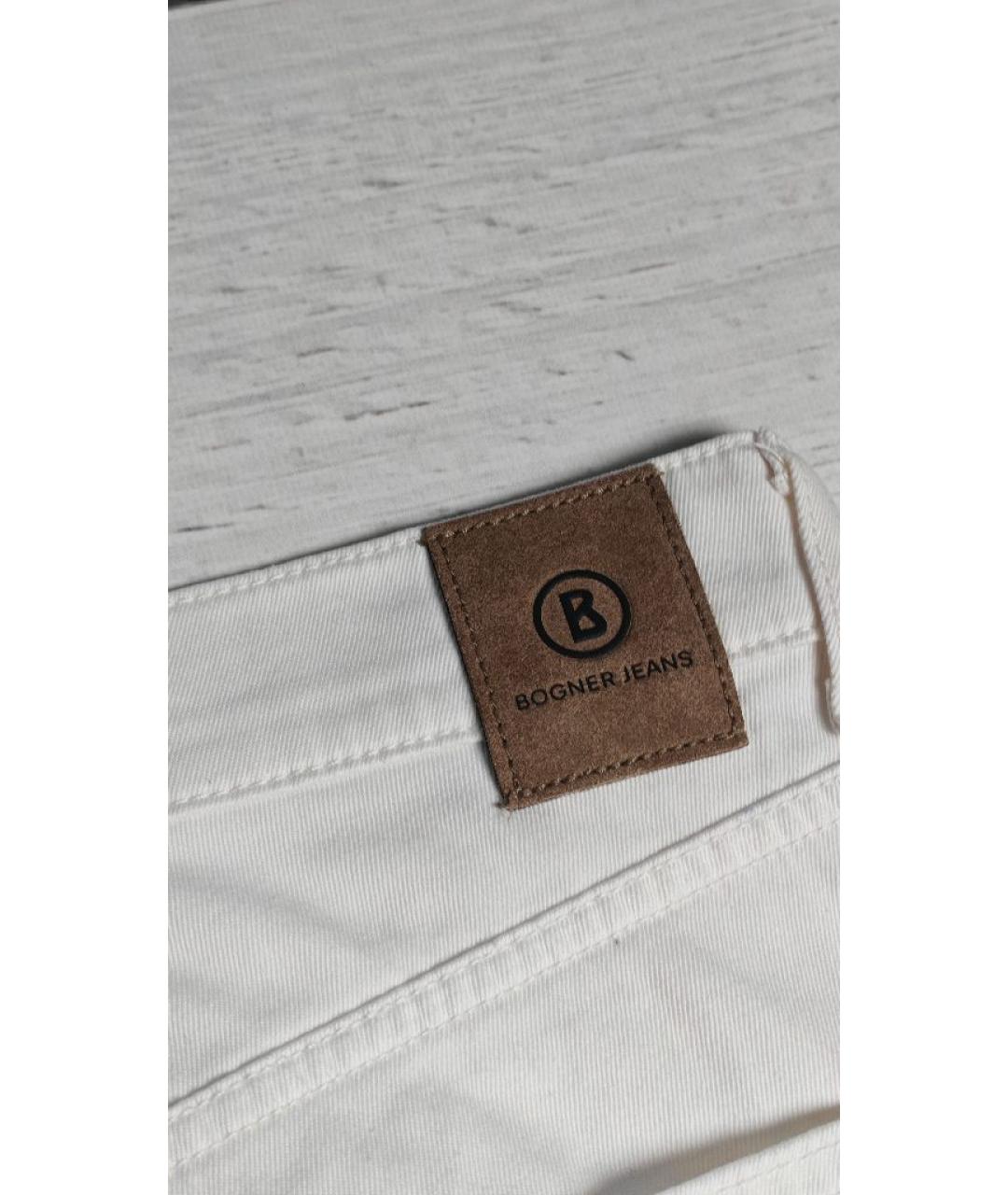 BOGNER Белые хлопковые прямые джинсы, фото 3