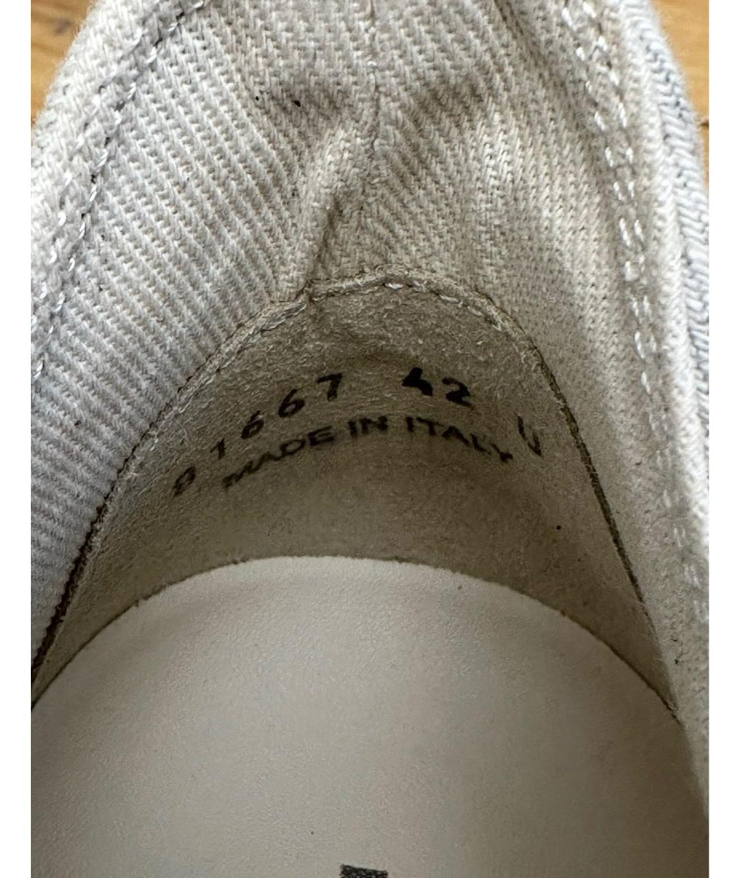 RICK OWENS Серые низкие кроссовки / кеды, фото 8