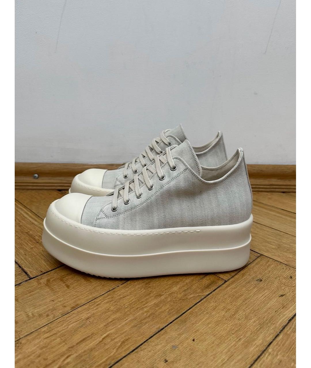 RICK OWENS Серые низкие кроссовки / кеды, фото 2