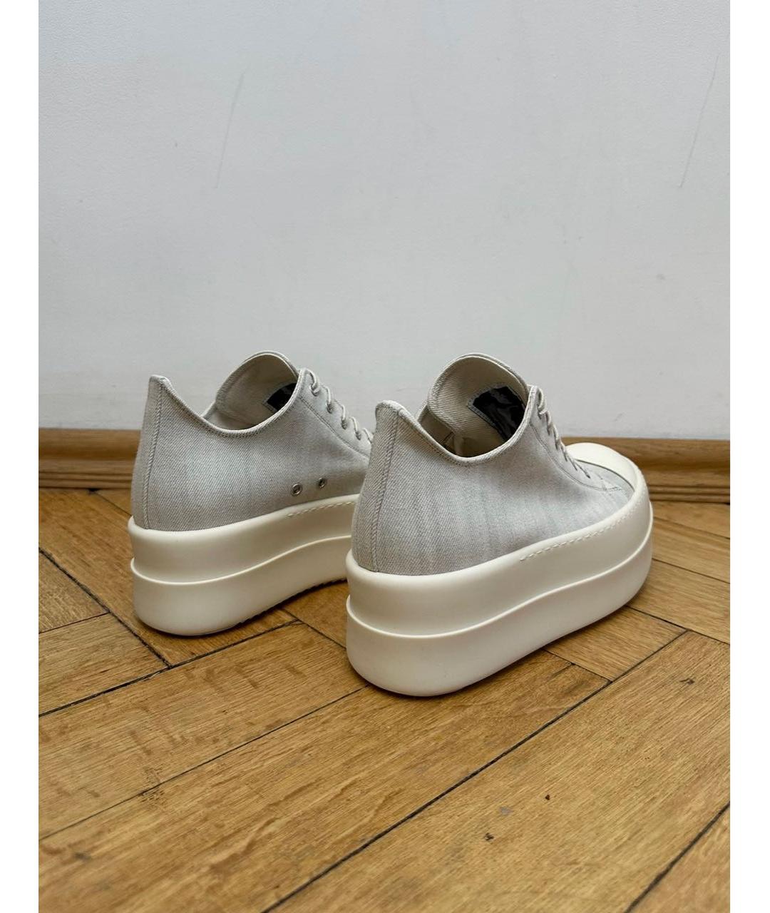 RICK OWENS Серые низкие кроссовки / кеды, фото 4
