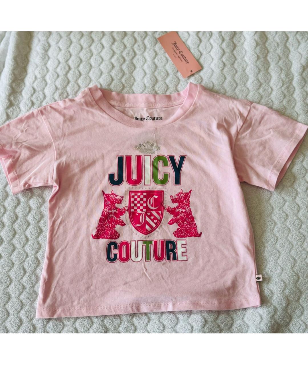 JUICY COUTURE Розовый хлопковый детская футболка / топ, фото 3