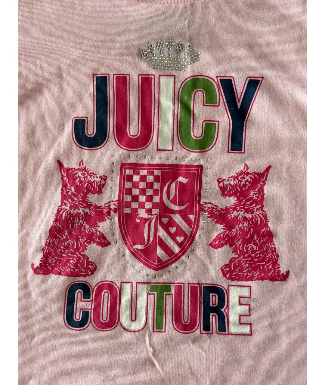 JUICY COUTURE Розовый хлопковый детская футболка / топ, фото 4