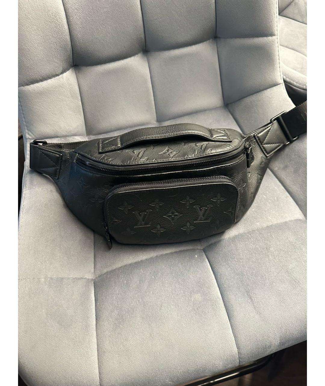 LOUIS VUITTON Черная кожаная поясная сумка, фото 5