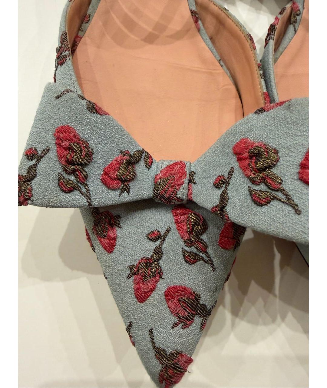 ROCHAS Голубые текстильные босоножки, фото 6