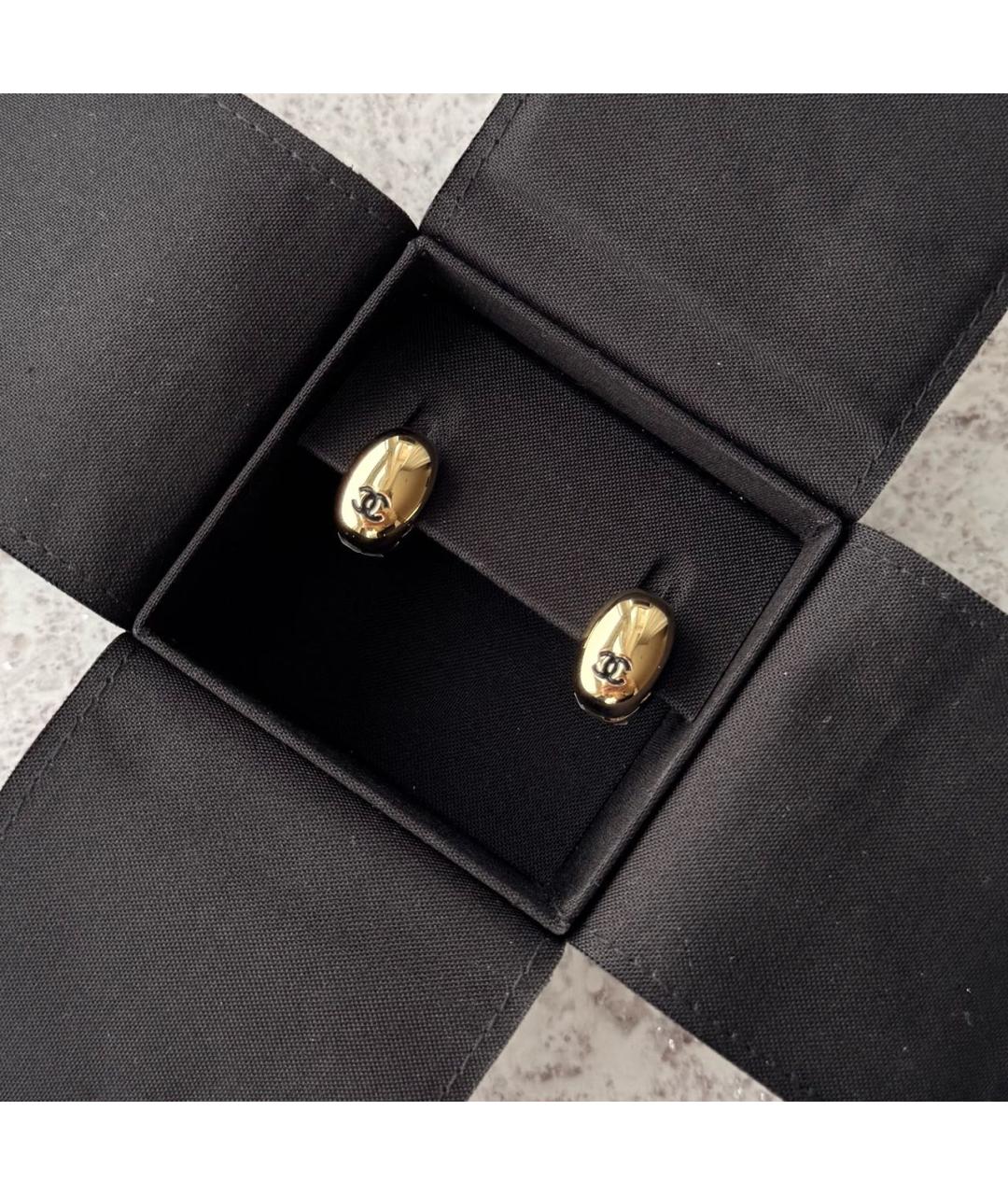 CHANEL Золотые металлические серьги, фото 4