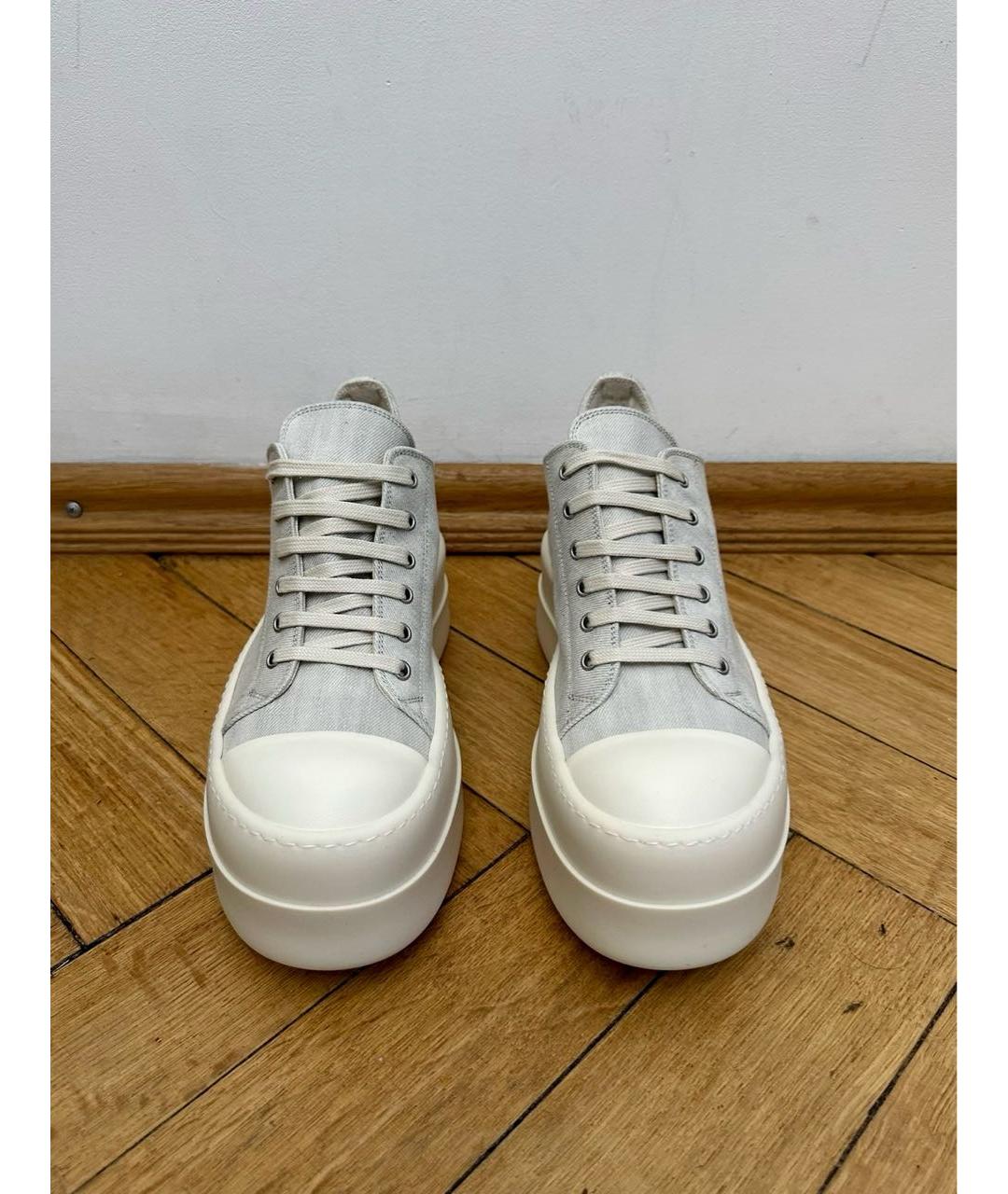 RICK OWENS Серые низкие кроссовки / кеды, фото 5