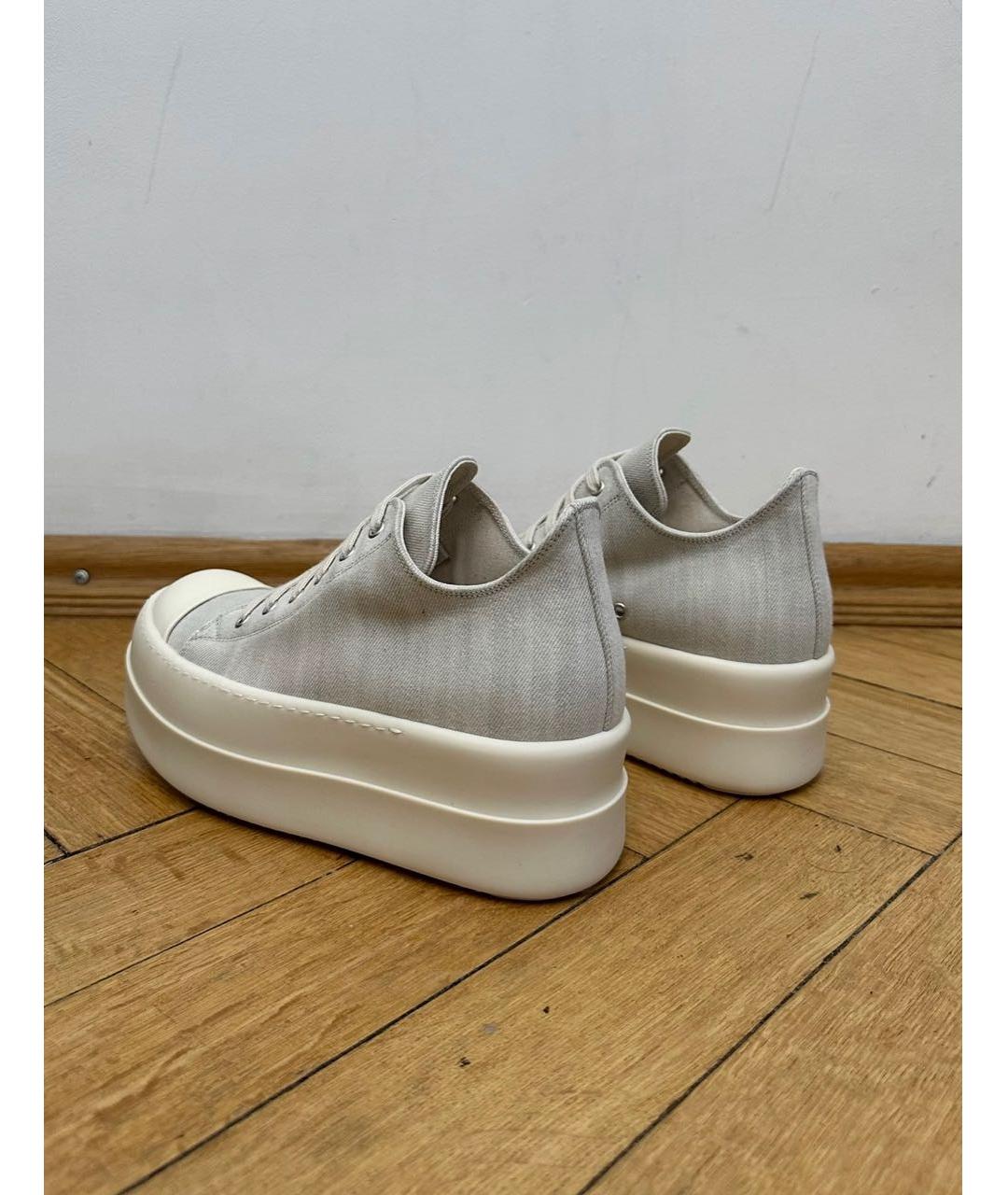RICK OWENS Серые низкие кроссовки / кеды, фото 3