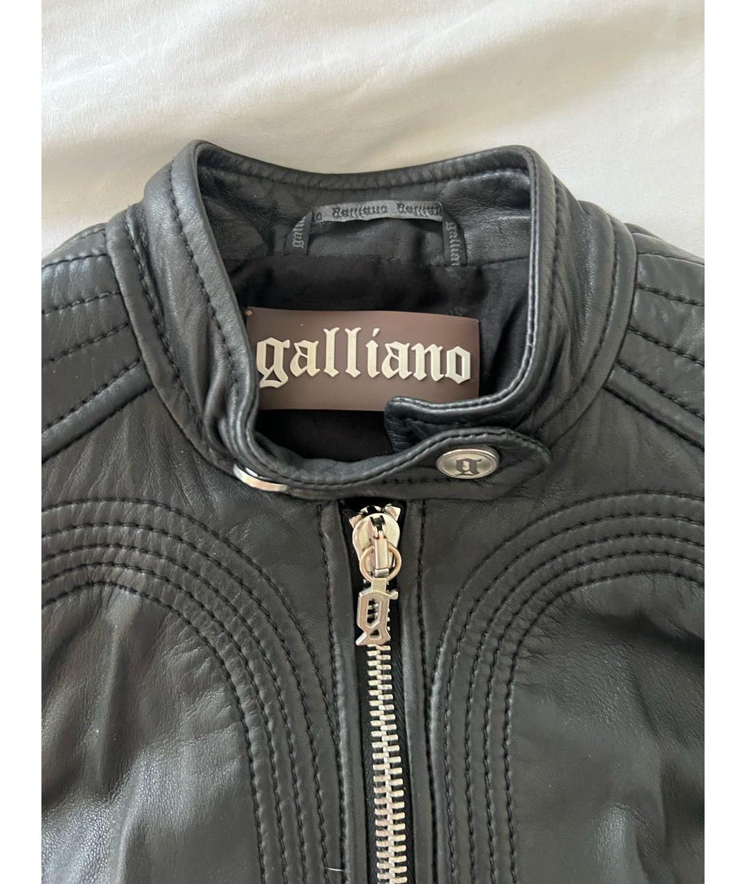 JOHN GALLIANO Черная кожаная куртка, фото 3