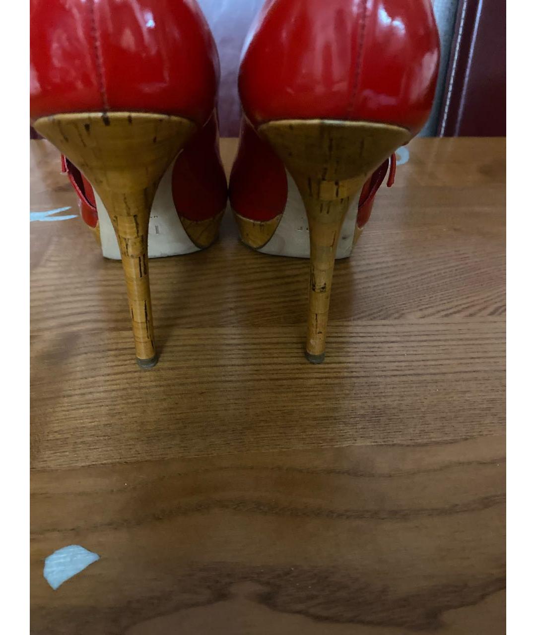 CHRISTIAN DIOR Красные туфли из лакированной кожи, фото 4