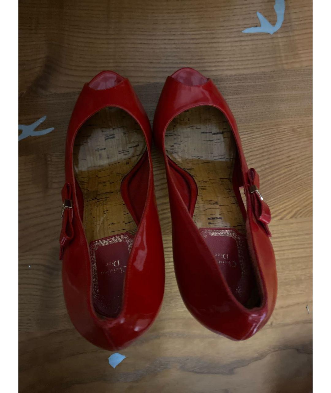 CHRISTIAN DIOR Красные туфли из лакированной кожи, фото 3
