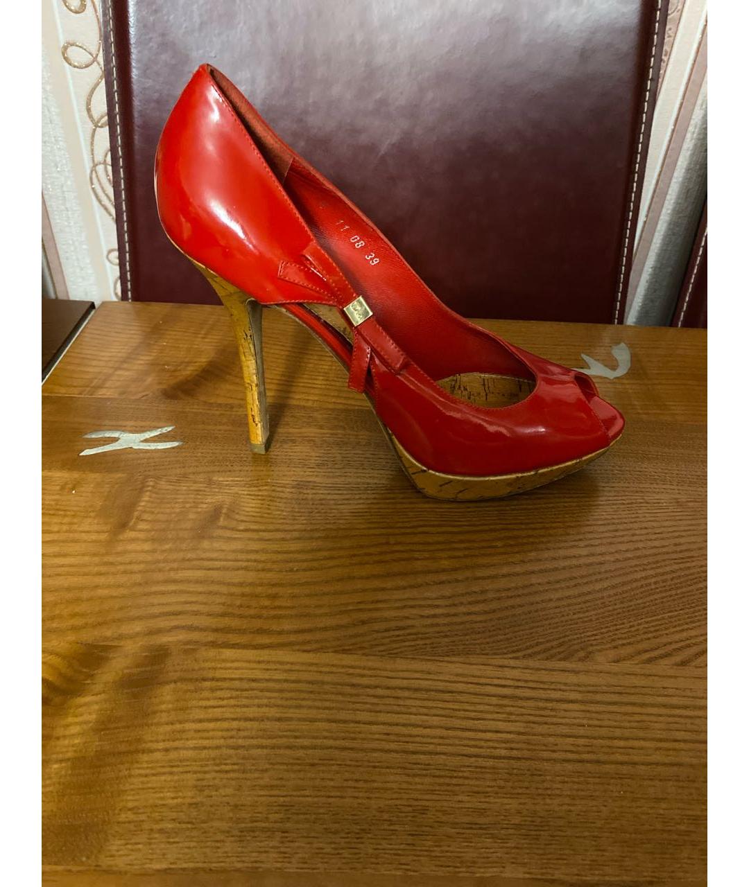 CHRISTIAN DIOR Красные туфли из лакированной кожи, фото 5