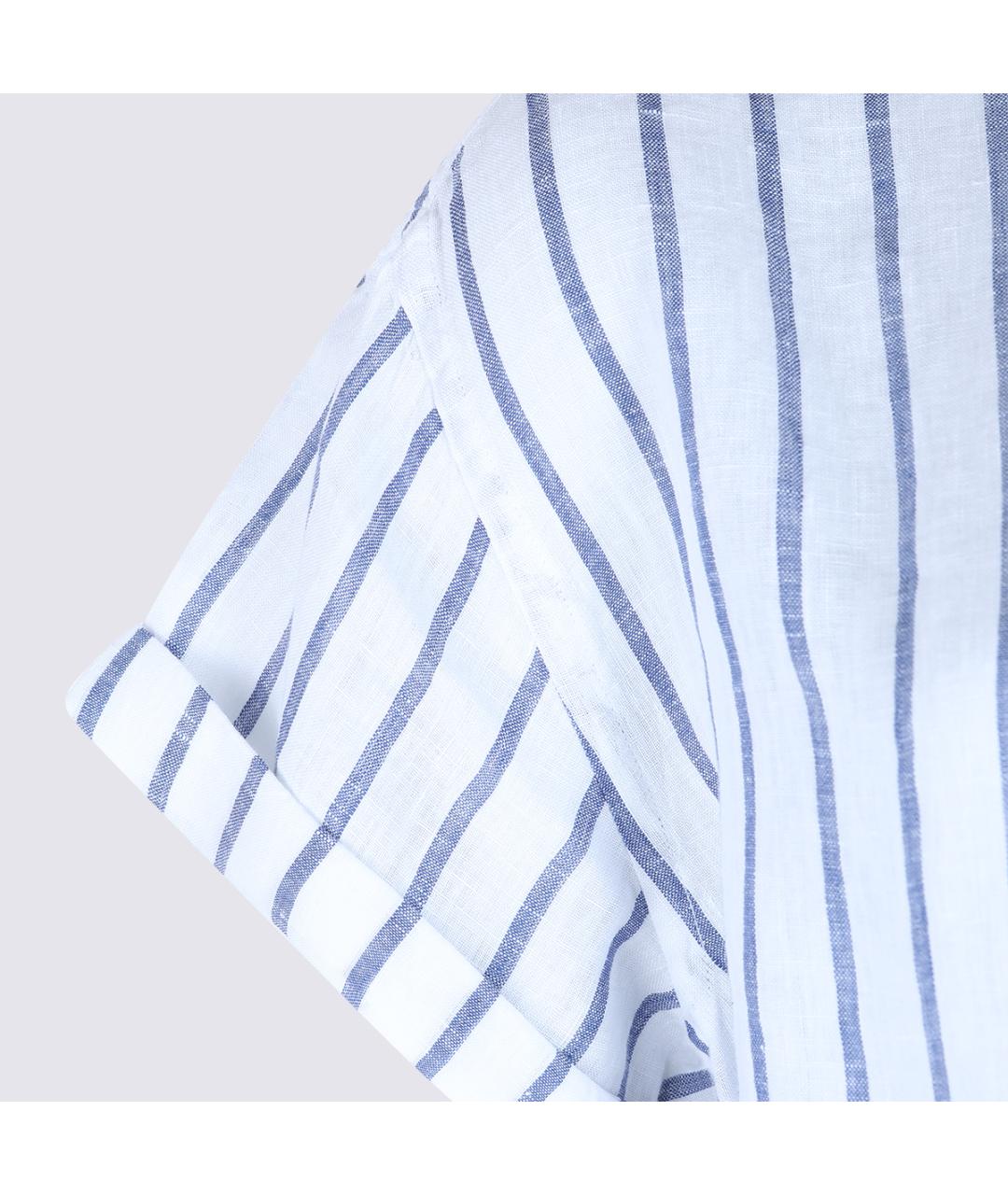 POLO RALPH LAUREN Голубое льняное повседневное платье, фото 4