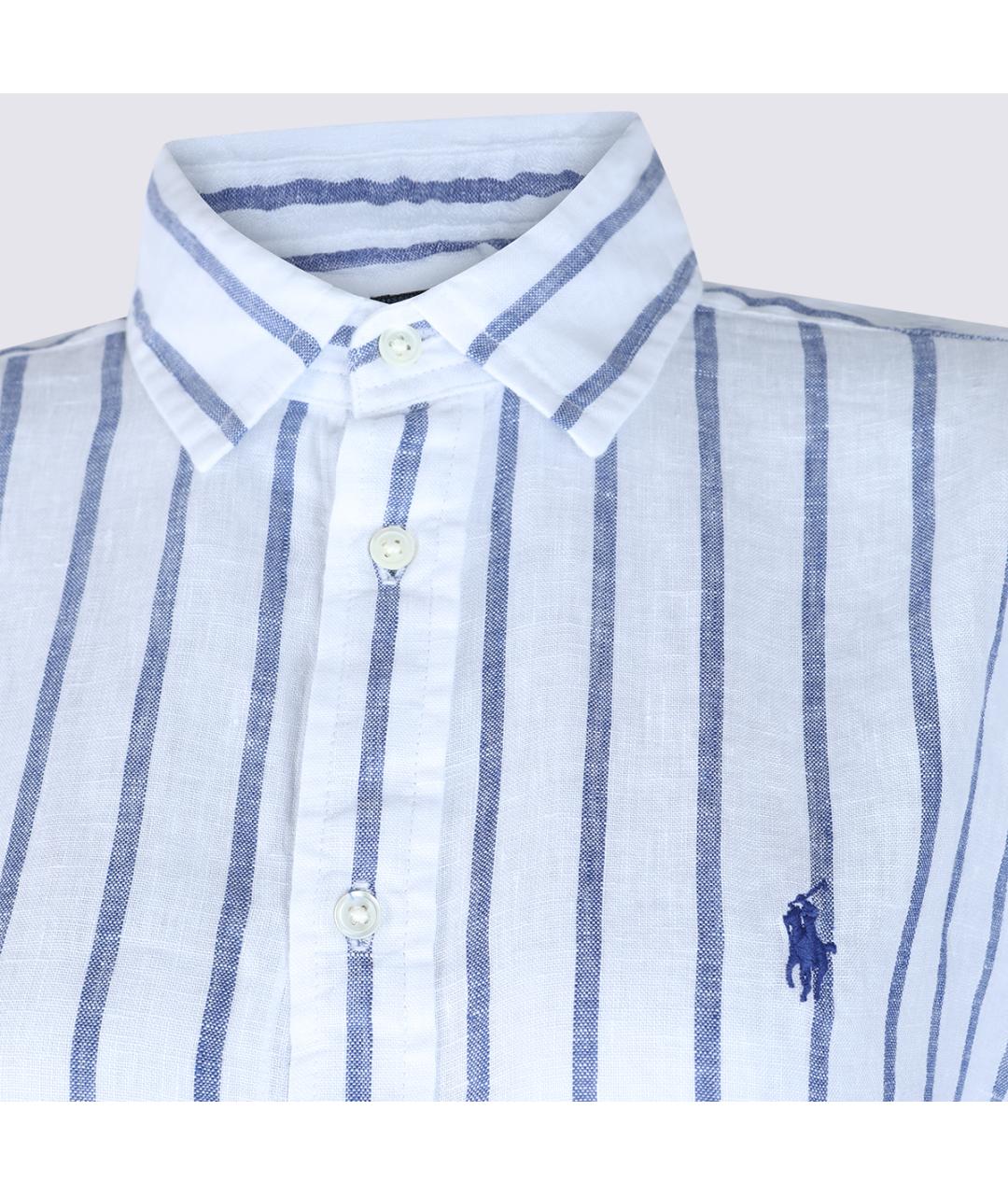 POLO RALPH LAUREN Голубое льняное повседневное платье, фото 3