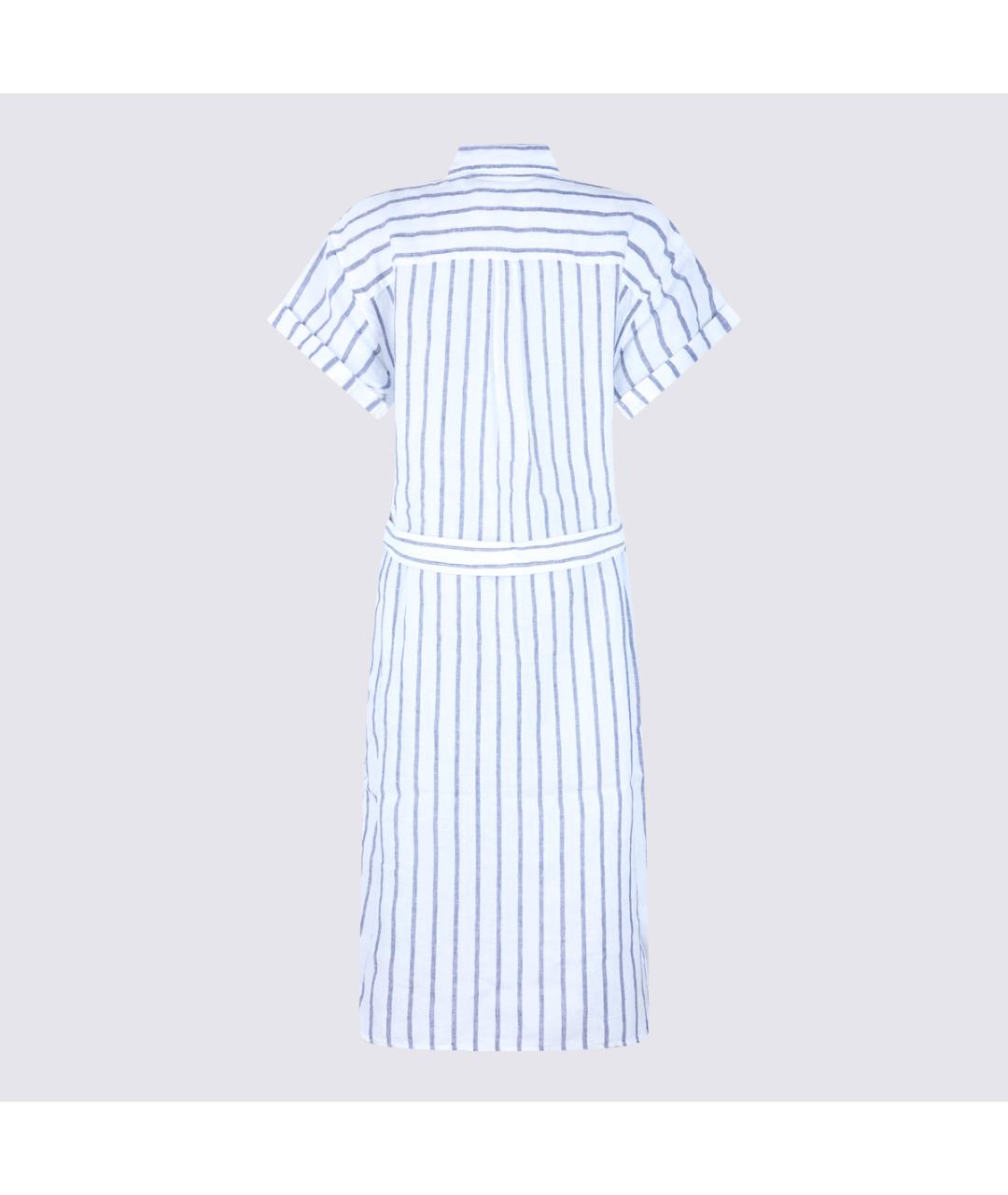 POLO RALPH LAUREN Голубое льняное повседневное платье, фото 2