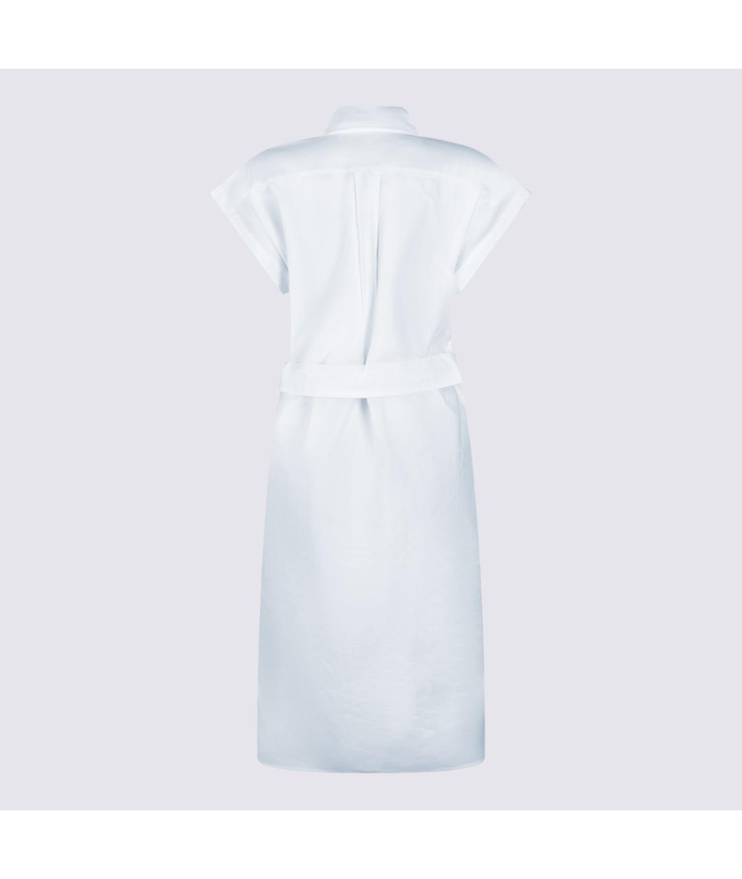 POLO RALPH LAUREN Белое хлопковое повседневное платье, фото 2