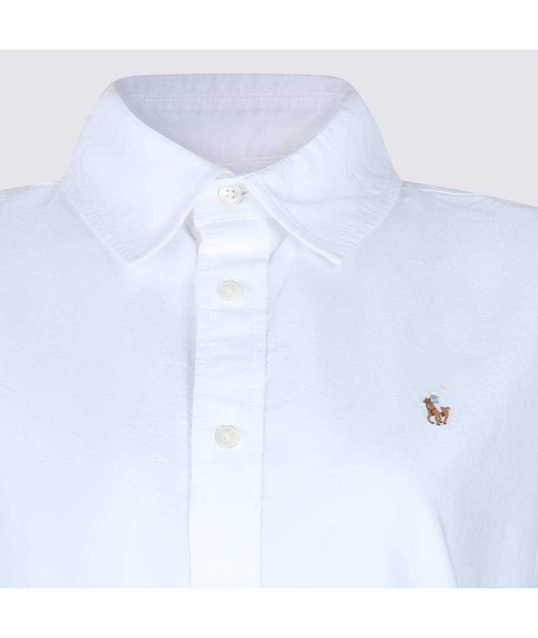 POLO RALPH LAUREN Белое хлопковое повседневное платье, фото 3