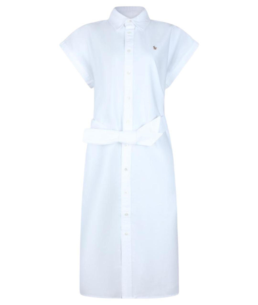 POLO RALPH LAUREN Белое хлопковое повседневное платье, фото 1