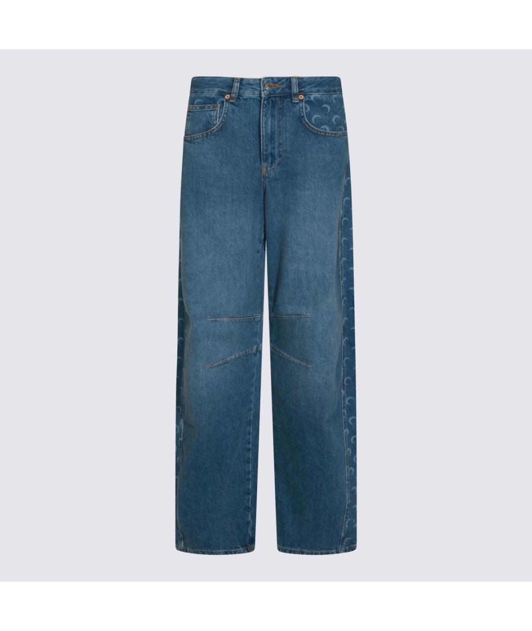 MARINE SERRE Синие хлопковые прямые джинсы, фото 5