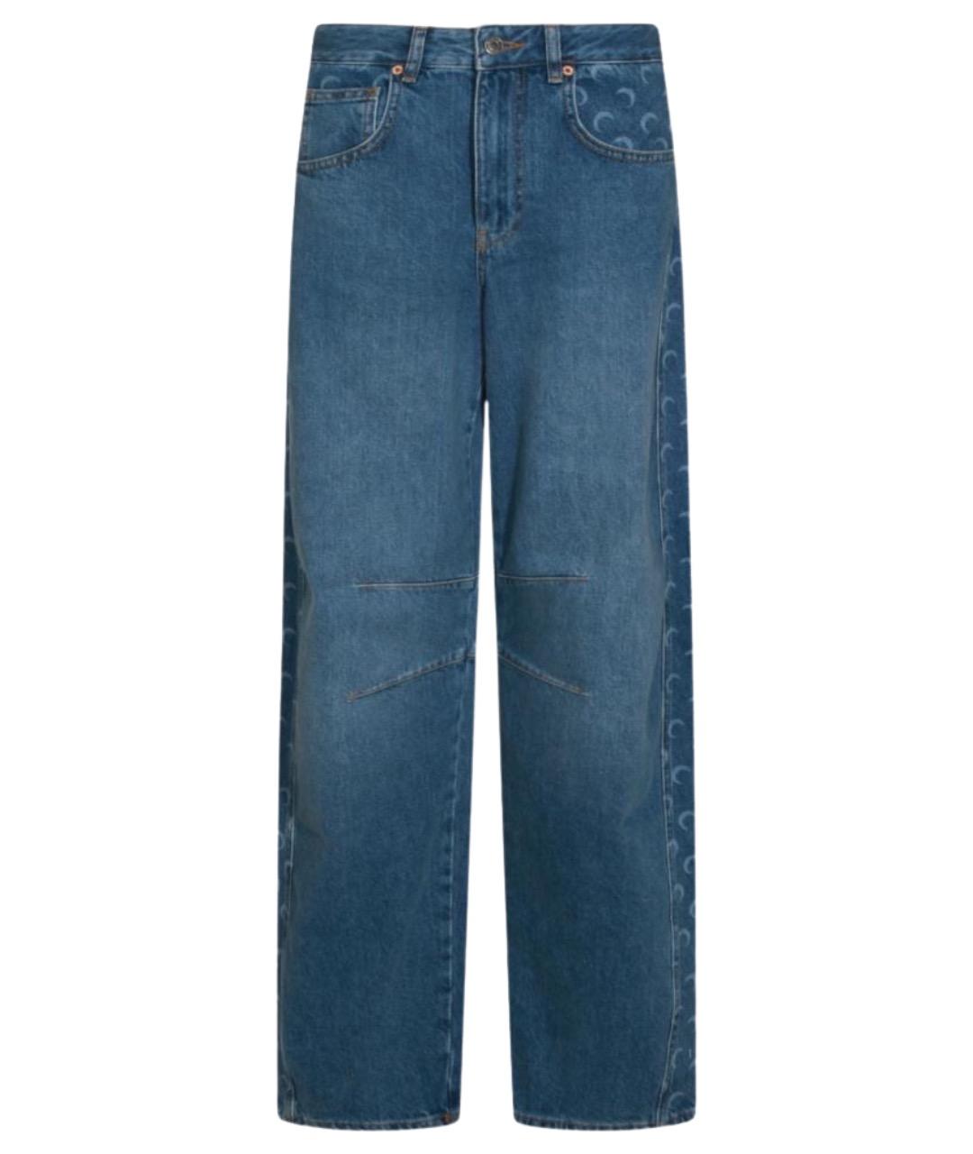 MARINE SERRE Синие хлопковые прямые джинсы, фото 1