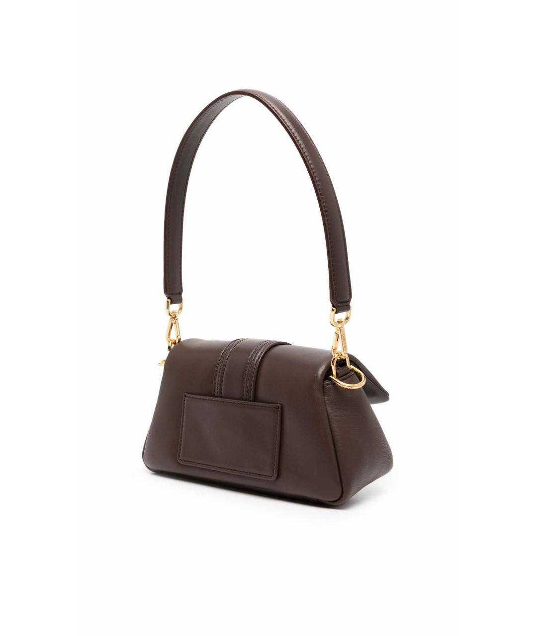 JACQUEMUS Коричневая кожаная сумка с короткими ручками, фото 3