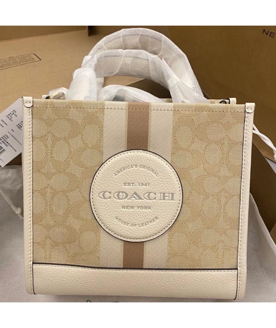 COACH Бежевая сумка тоут, фото 6