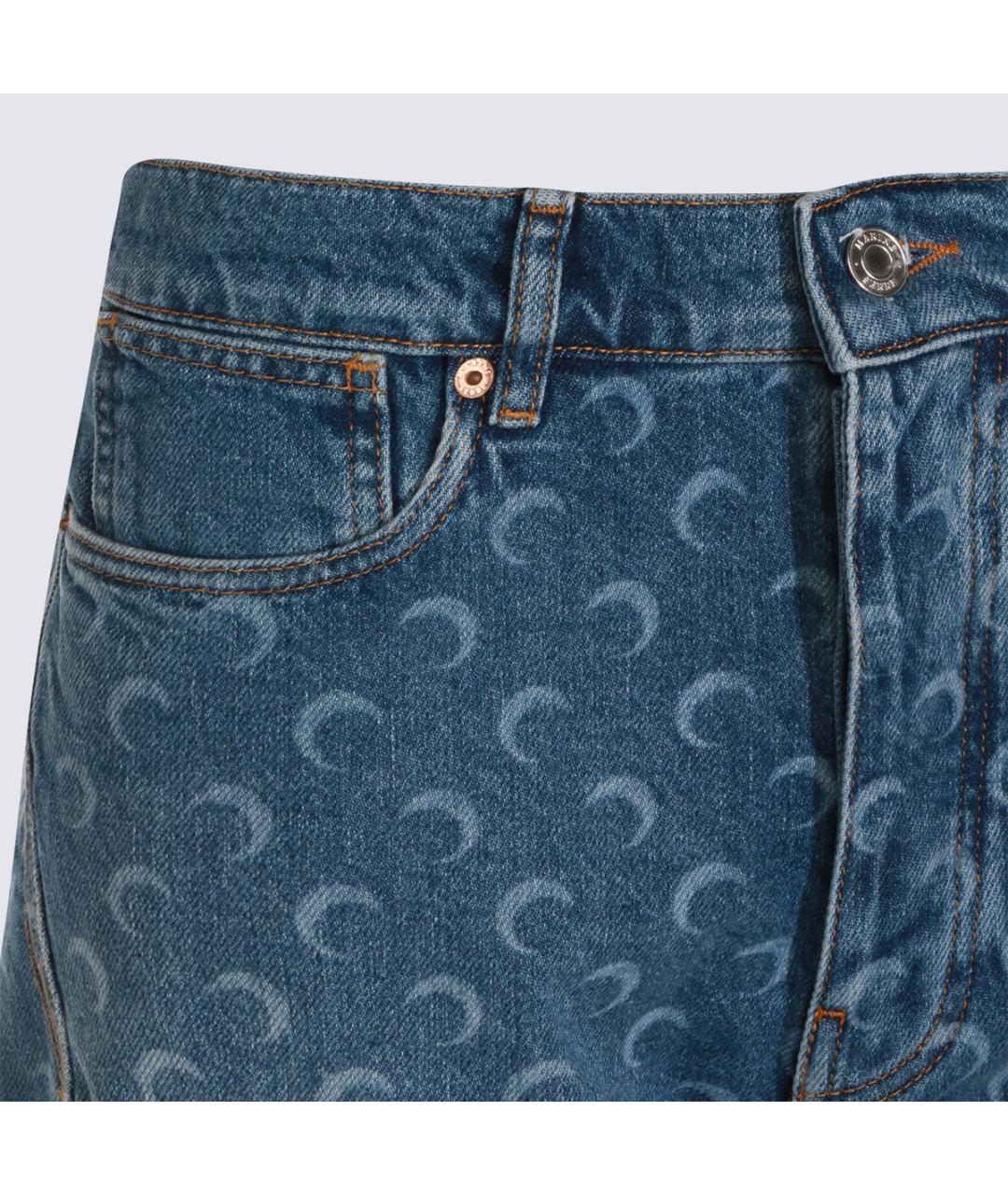 MARINE SERRE Синие хлопковые шорты, фото 3