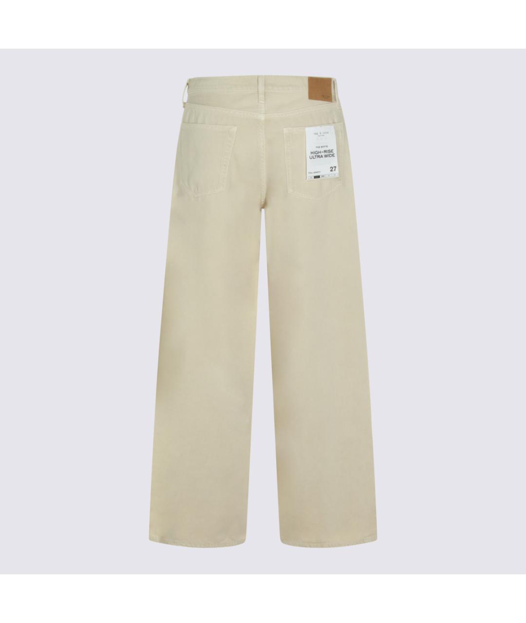 RAG & BONE Бежевые хлопковые прямые джинсы, фото 2