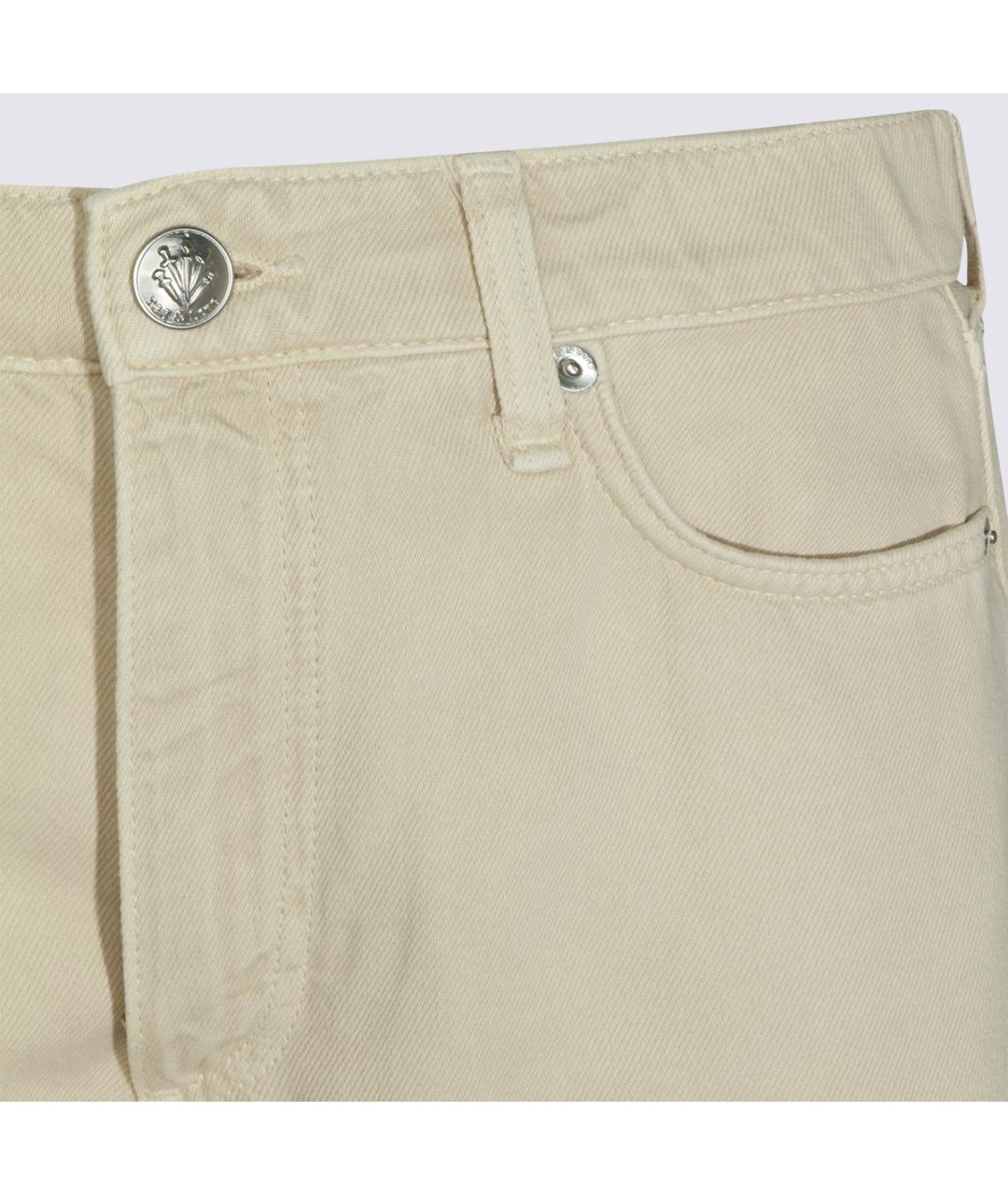 RAG & BONE Бежевые хлопковые прямые джинсы, фото 3