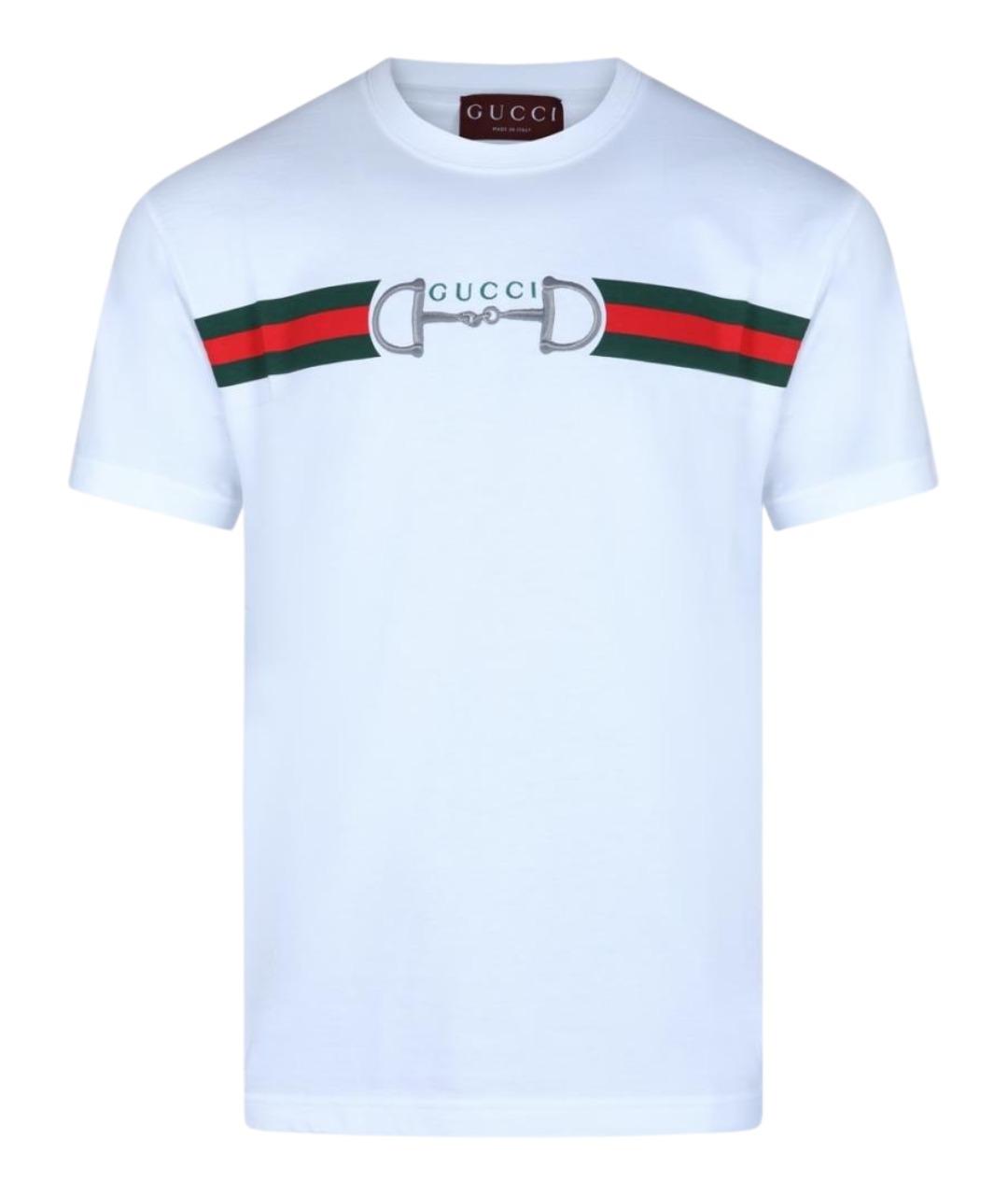 GUCCI Белая хлопковая футболка, фото 1