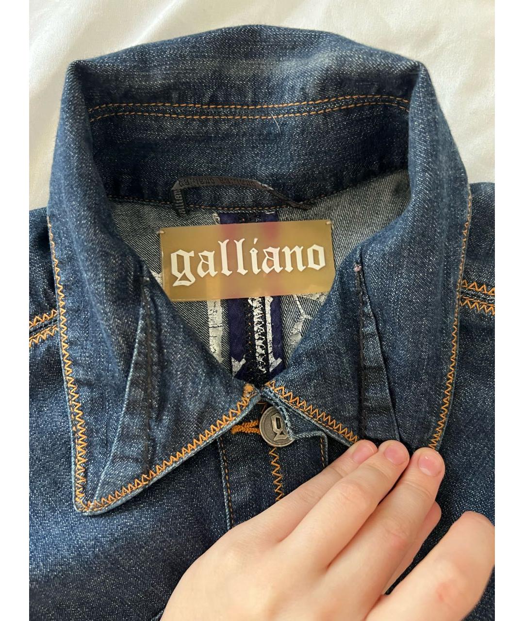 JOHN GALLIANO Темно-синяя хлопковая куртка, фото 3