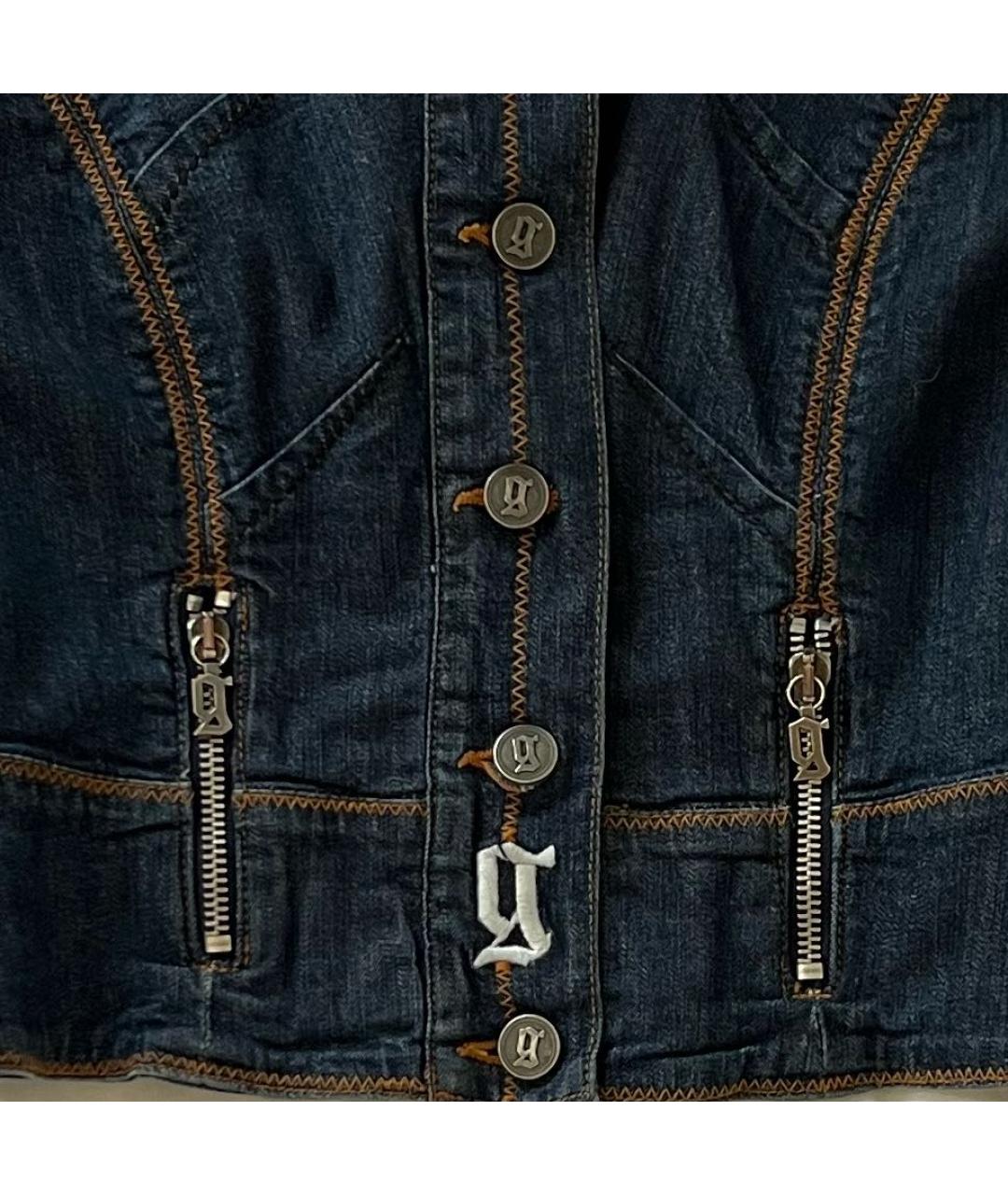 JOHN GALLIANO Темно-синяя хлопковая куртка, фото 4