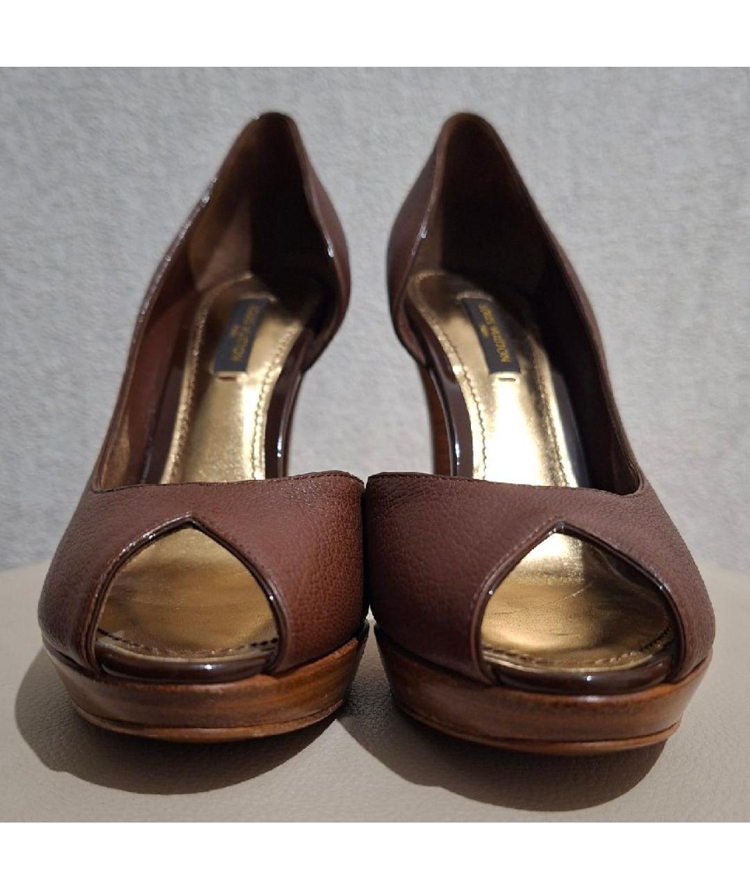 LOUIS VUITTON Коричневые кожаные туфли, фото 2