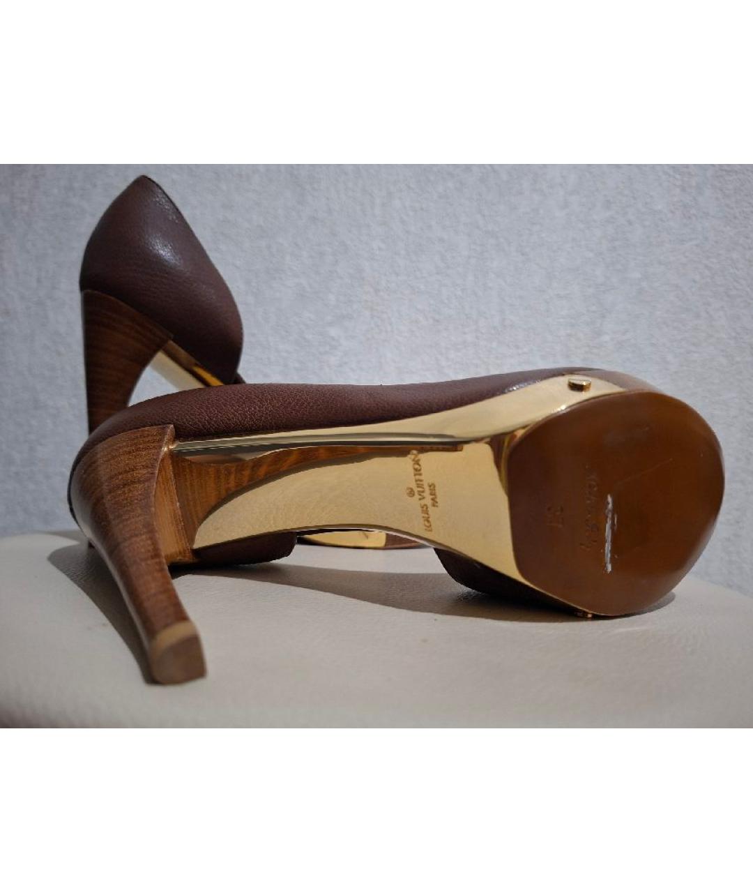 LOUIS VUITTON Коричневые кожаные туфли, фото 6
