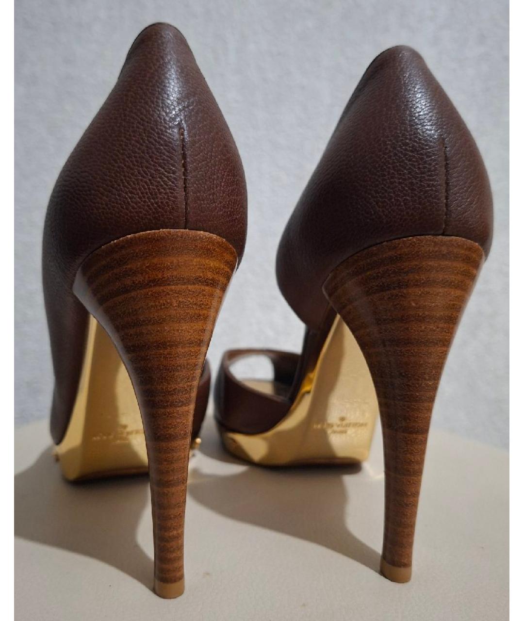 LOUIS VUITTON Коричневые кожаные туфли, фото 4