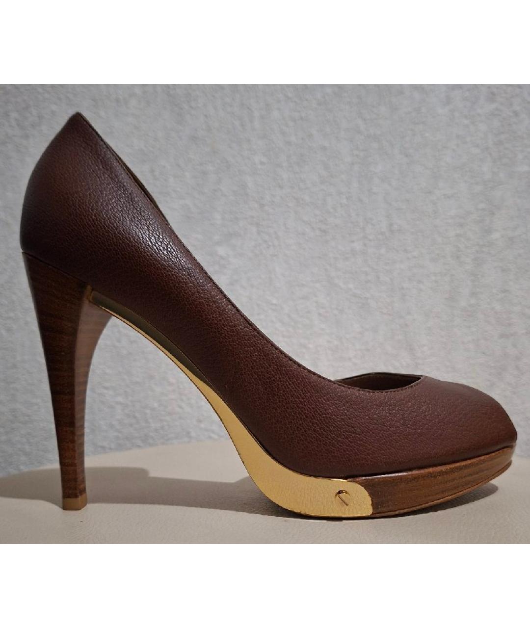 LOUIS VUITTON Коричневые кожаные туфли, фото 8