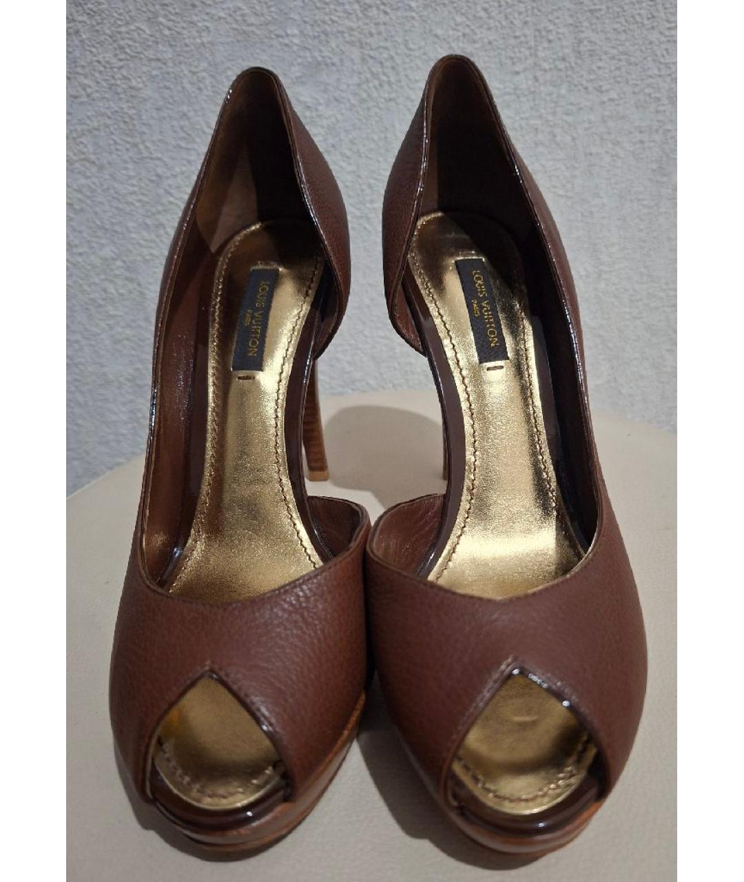 LOUIS VUITTON Коричневые кожаные туфли, фото 3